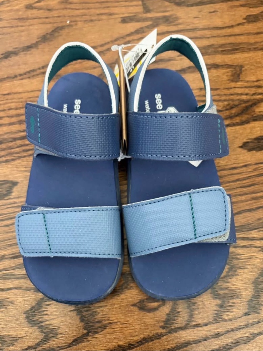See Kai Run Two-Tone Blue Kids Velcro Sandals